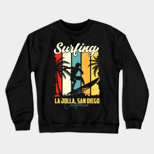 Surfing | La Jolla, San Diego, California Crewneck Sweatshirt